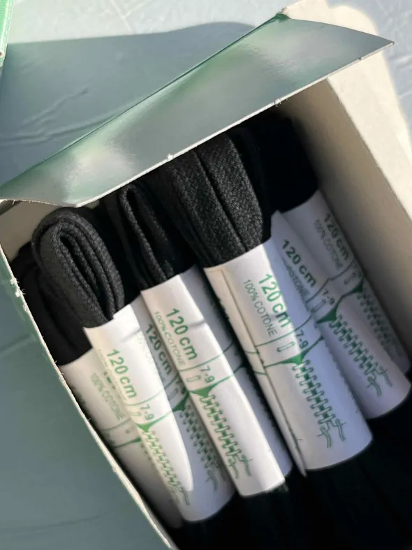 Stock Stringhe, Lacci 100% cotone colore ner