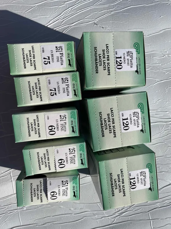 Stock Stringhe, Lacci 100% cotone colore ner