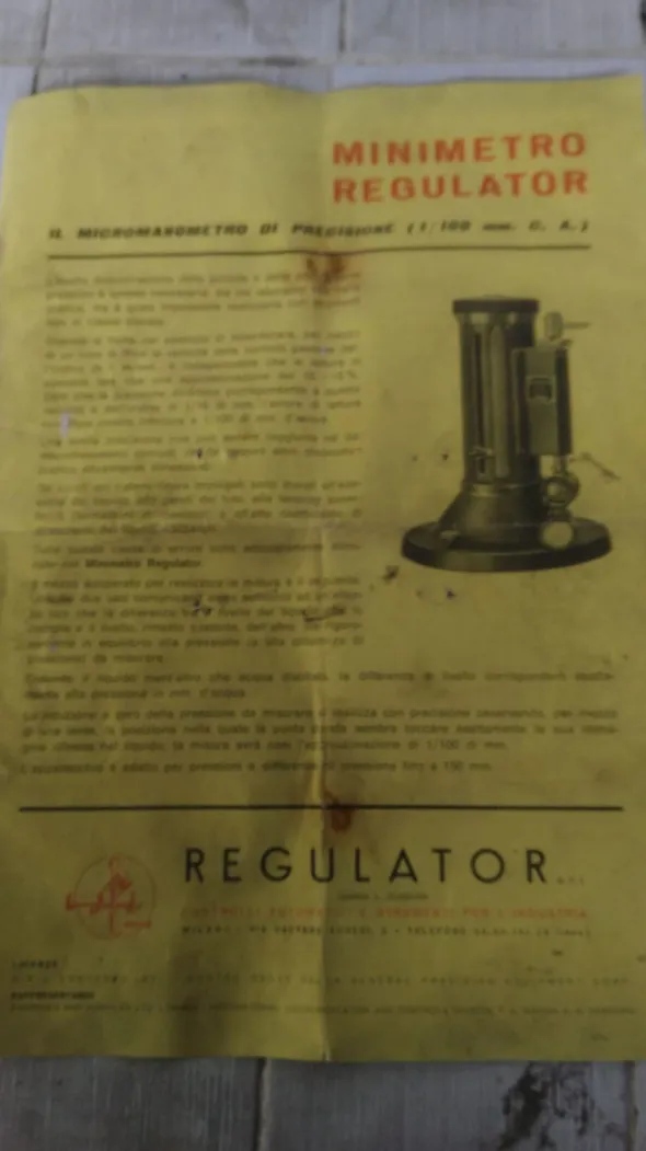Strumenti d' epoca - Micromanometro di precisione