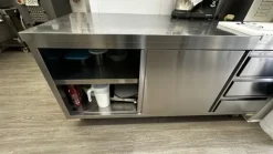 9#8315 Tavolo acciaio inox armadiato
