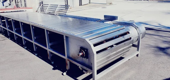 Tavolo trasportatore per suini