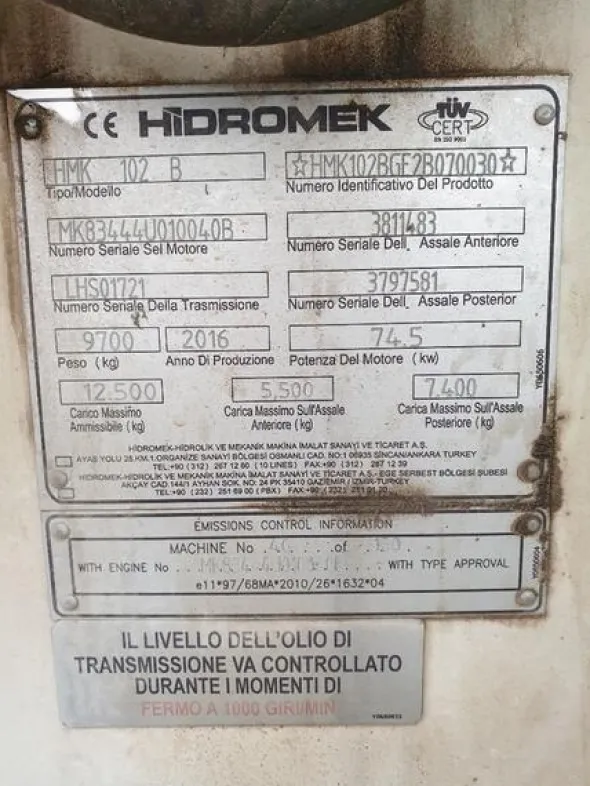 1#4105 Terna HIidromek 102 B S