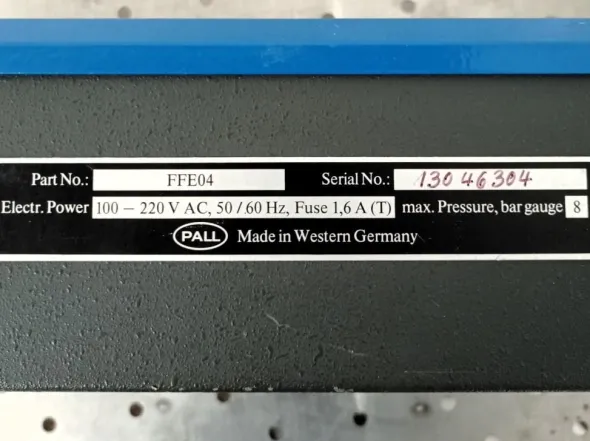 TEST INTEGRITA’ FILTRI PALL PALLTRONICFFE04(LAB-APP-27)