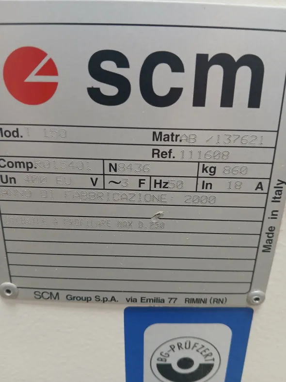 Toupie inclinabile SCM T150TL CE usata