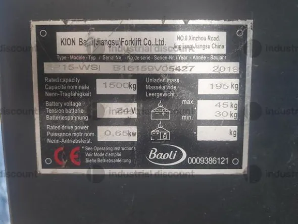 4#9595 Transpallet elettrico Baoli