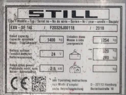 9#8225 Transpallet elettrico Still EXVSF14