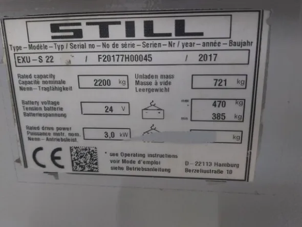 2#8371 Transpallet elettrico STILL