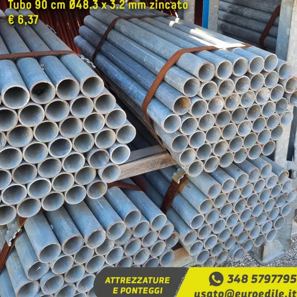 Tubo zincato in varie lunghezze, da 30 cm a 270 cm