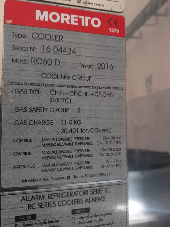 VENDO CHILLER FRIGOMORETTO PER RAFFREDDAMENO ACQUA
